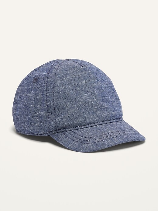 View large product image 1 of 1. Unisex Chambray Baseball Cap for Baby