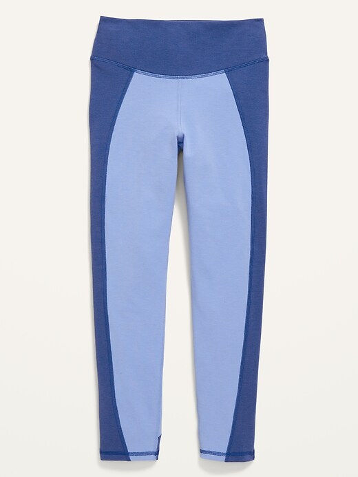 View large product image 1 of 4. High-Waisted PowerChill Two-Tone 7/8-Length Leggings for Girls