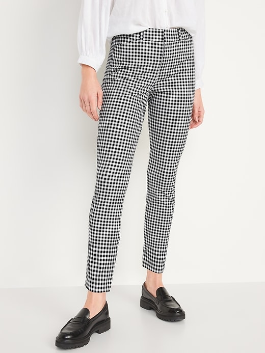 Image number 1 showing, High-Waisted Gingham Pixie Ankle Pants for Women