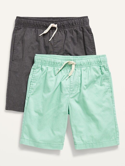 View large product image 1 of 1. Non-Stretch Knee Length Twill Jogger Shorts 2-Pack for Boys
