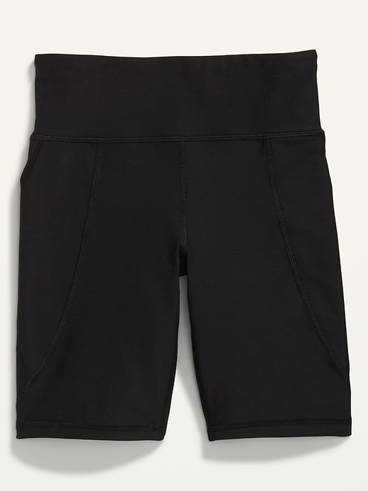 View large product image 1 of 3. High-Waisted PowerSoft Side-Pocket Biker Shorts for Girls