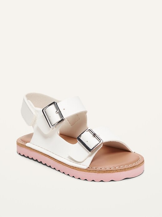 Image number 1 showing, Faux-Leather Double-Buckle Sandals for Toddler Girls