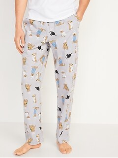 Printed Poplin Pajama Pants for Men 