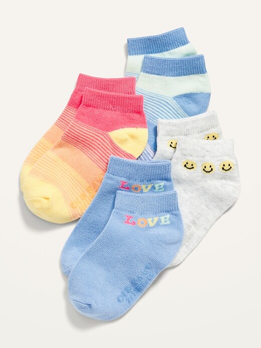 View large product image 1 of 1. Unisex 4-Pack Ankle Socks for Toddler