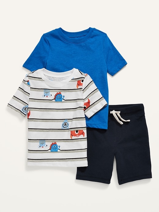 Old Navy 3-Piece T-Shirt and Shorts Set for Toddler Boys. 1