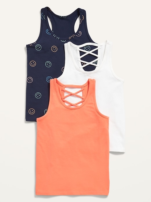 3-Pack Fitted Strappy Tank Top for Girls | Old Navy