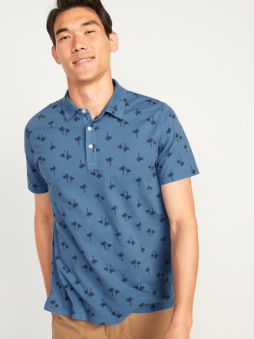 Image number 1 showing, Soft-Washed Printed Jersey Polo Shirt