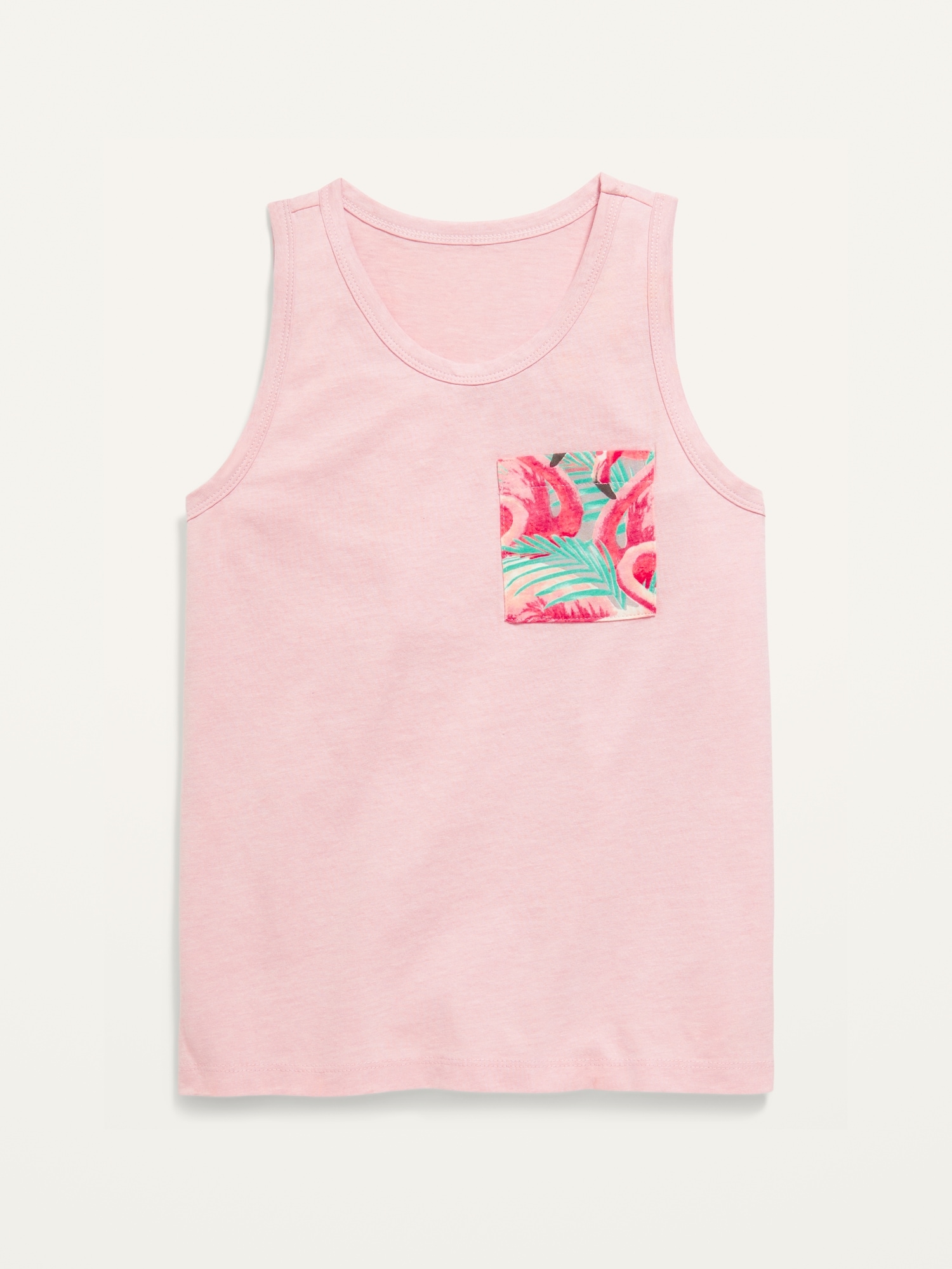 Old Navy Softest Printed Pocket Tank Top for Boys pink. 1