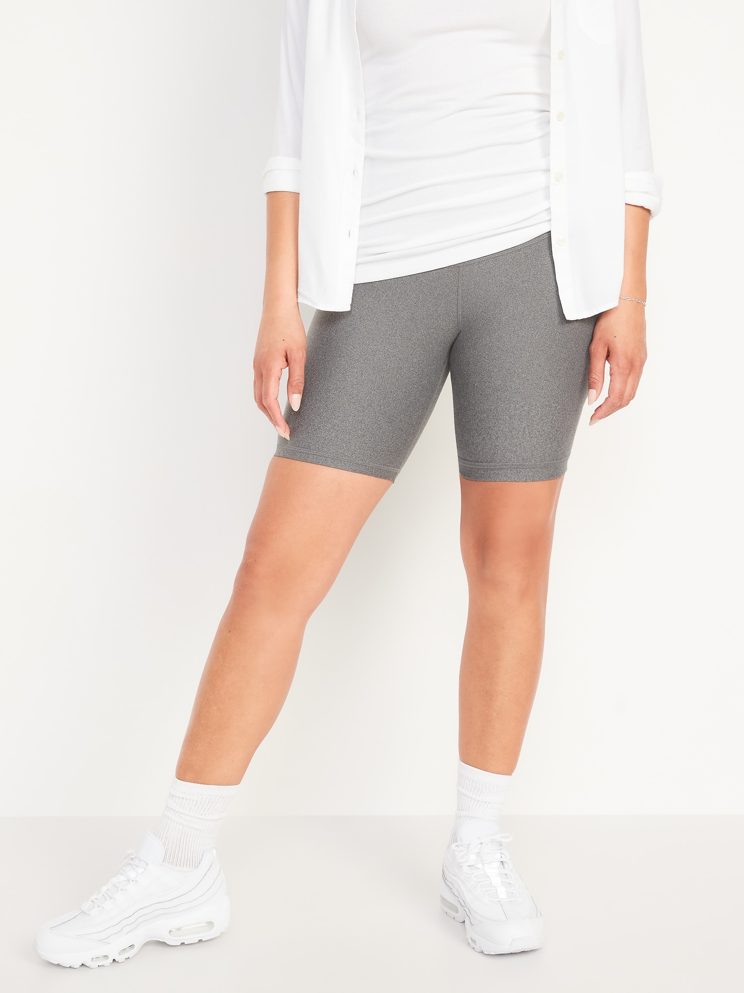 Maternity Full Panel PowerSoft Postpartum Support Biker Shorts -- 8-inch inseam