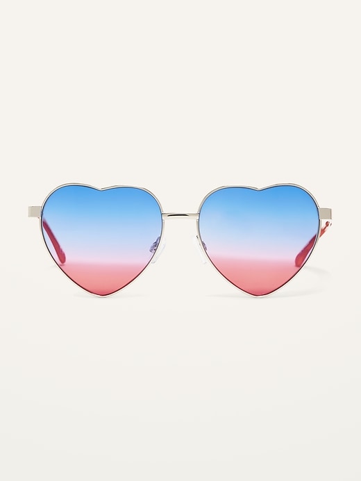 View large product image 1 of 3. Americana Gradient Heart-Shaped Sunglasses