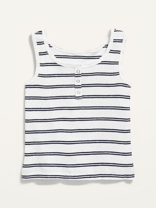 View large product image 1 of 1. Cropped Rib-Knit Henley Tank Top for Girls