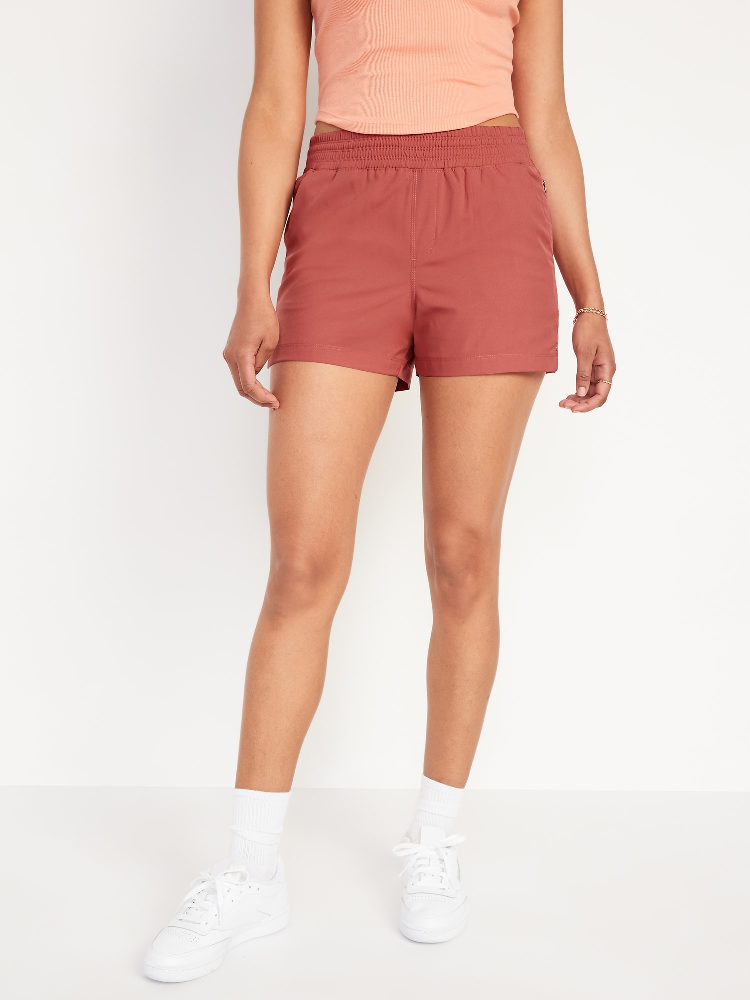 Old Navy High-Waisted StretchTech Shorts for Women -- 3.5-inch inseam pink. 1