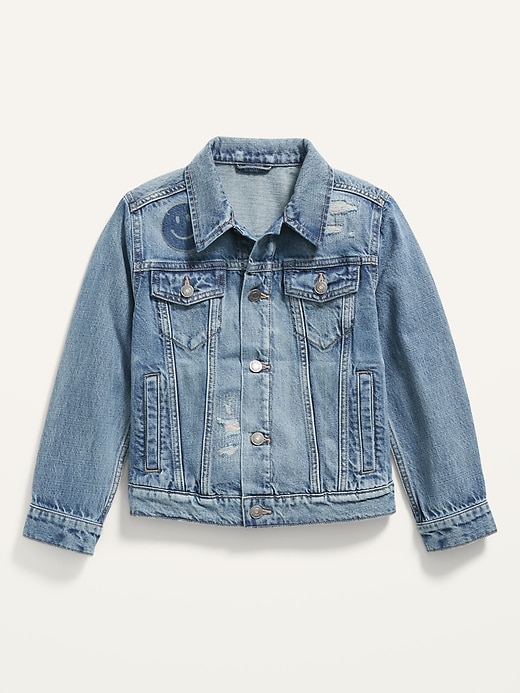 View large product image 1 of 3. Gender-Neutral Cotton Non-Stretch Jean Jacket for Kids