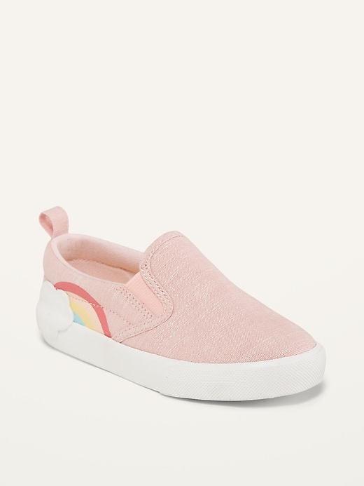 Image number 1 showing, Chambray Slip-On Sneakers for Toddler Girls