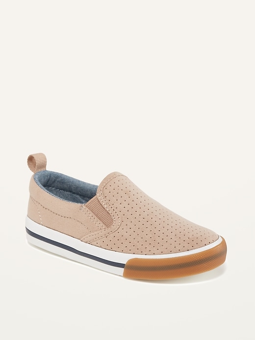 Image number 1 showing, Perforated Slip-On Sneakers for Toddler Boys