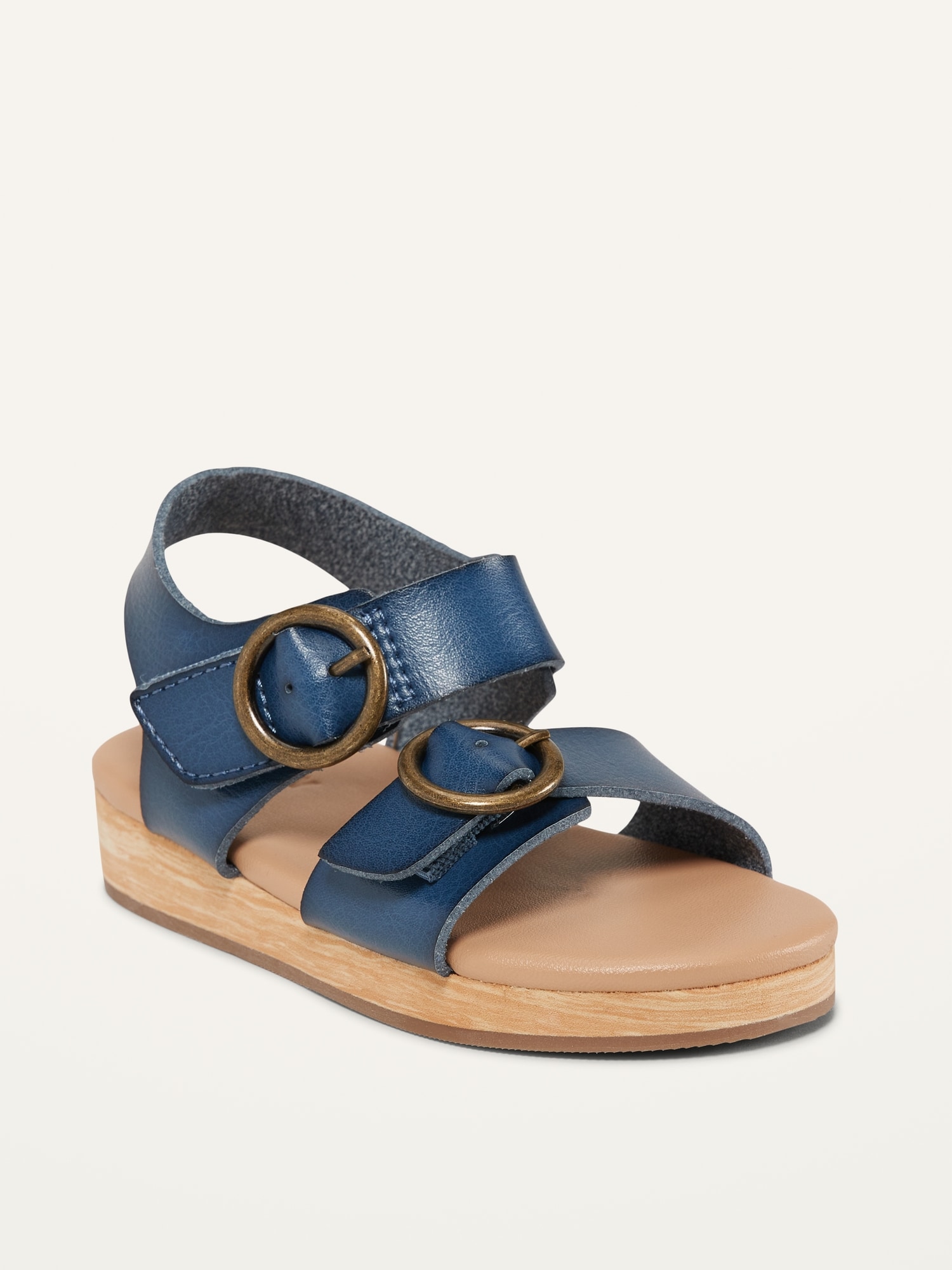 Old Navy Faux-Leather Clog Sandals for Toddler Girl blue. 1