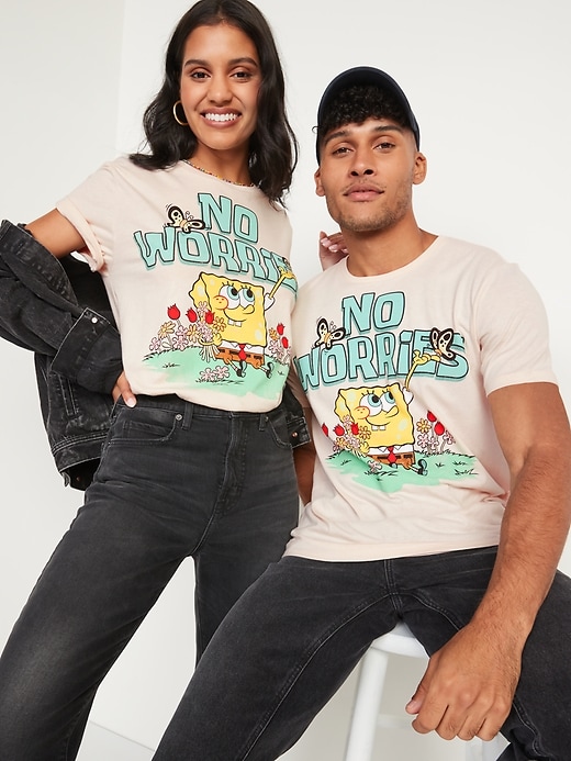 View large product image 1 of 2. SpongeBob SquarePants™ Gender-Neutral Matching T-Shirt for Adults