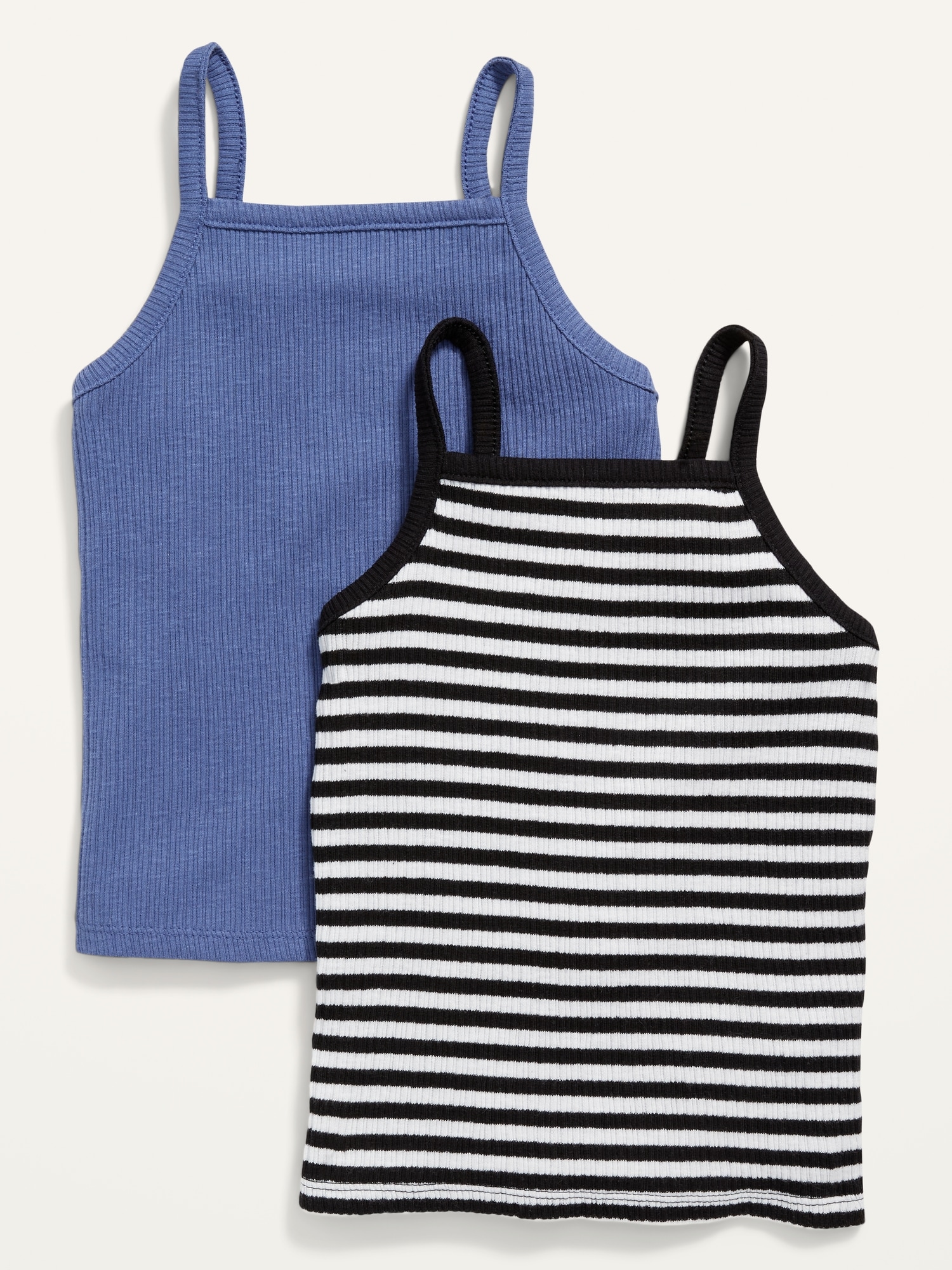 Old Navy Patterned Rib-Knit Cami 2-Pack for Girls blue. 1