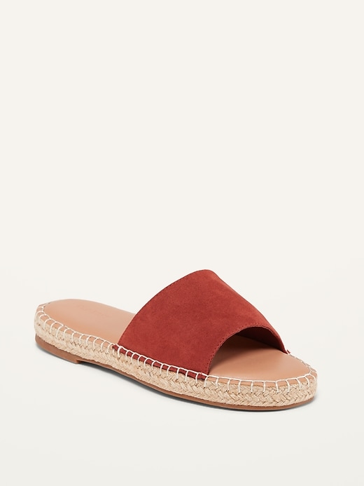 View large product image 1 of 1. Faux-Suede Espadrille Slide Sandals fro Women