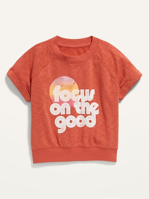 View large product image 1 of 1. Short-Sleeve Graphic Crew-Neck Sweatshirt for Girls