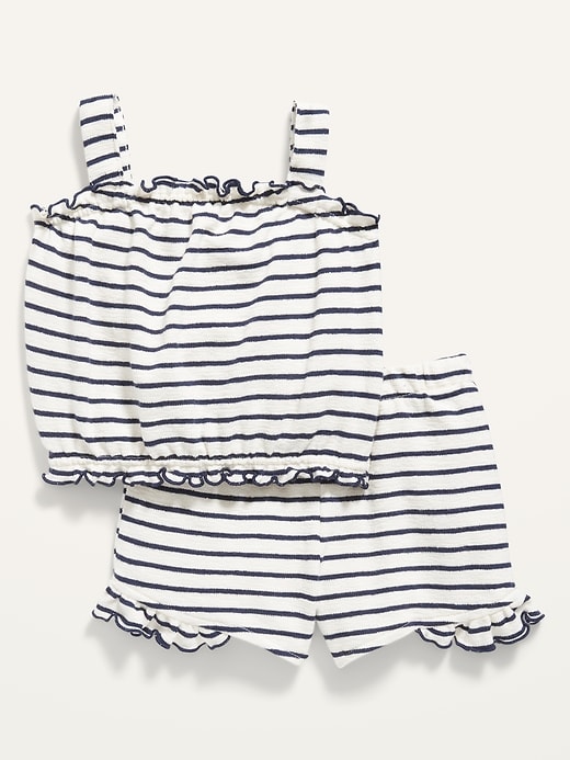 View large product image 1 of 2. Sleeveless Ruffle-Trim Top and Shorts Set for Toddler Girls