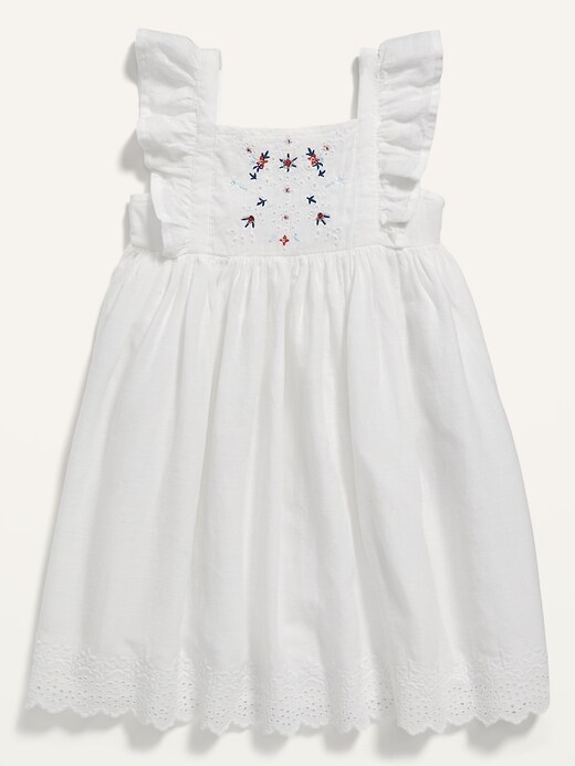 Embroidered Ruffle-Trim Swing Dress for Toddler Girls