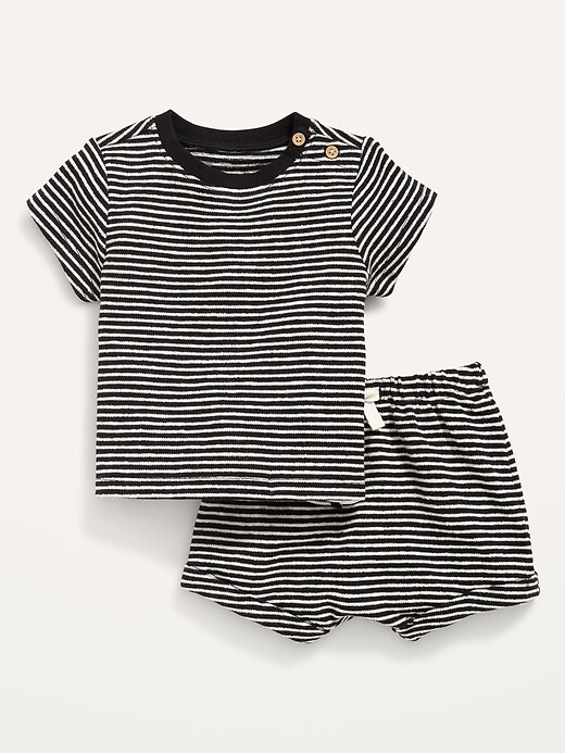 View large product image 1 of 1. Unisex Printed T-Shirt & Matching Shorts 2-Piece Set for Baby