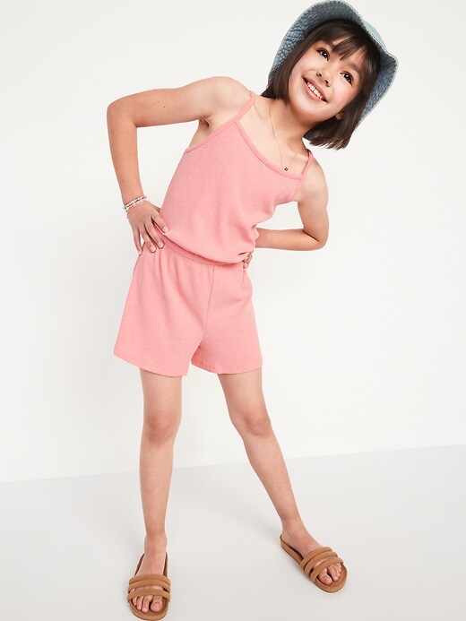View large product image 1 of 3. Rib-Knit Cami Romper for Girls