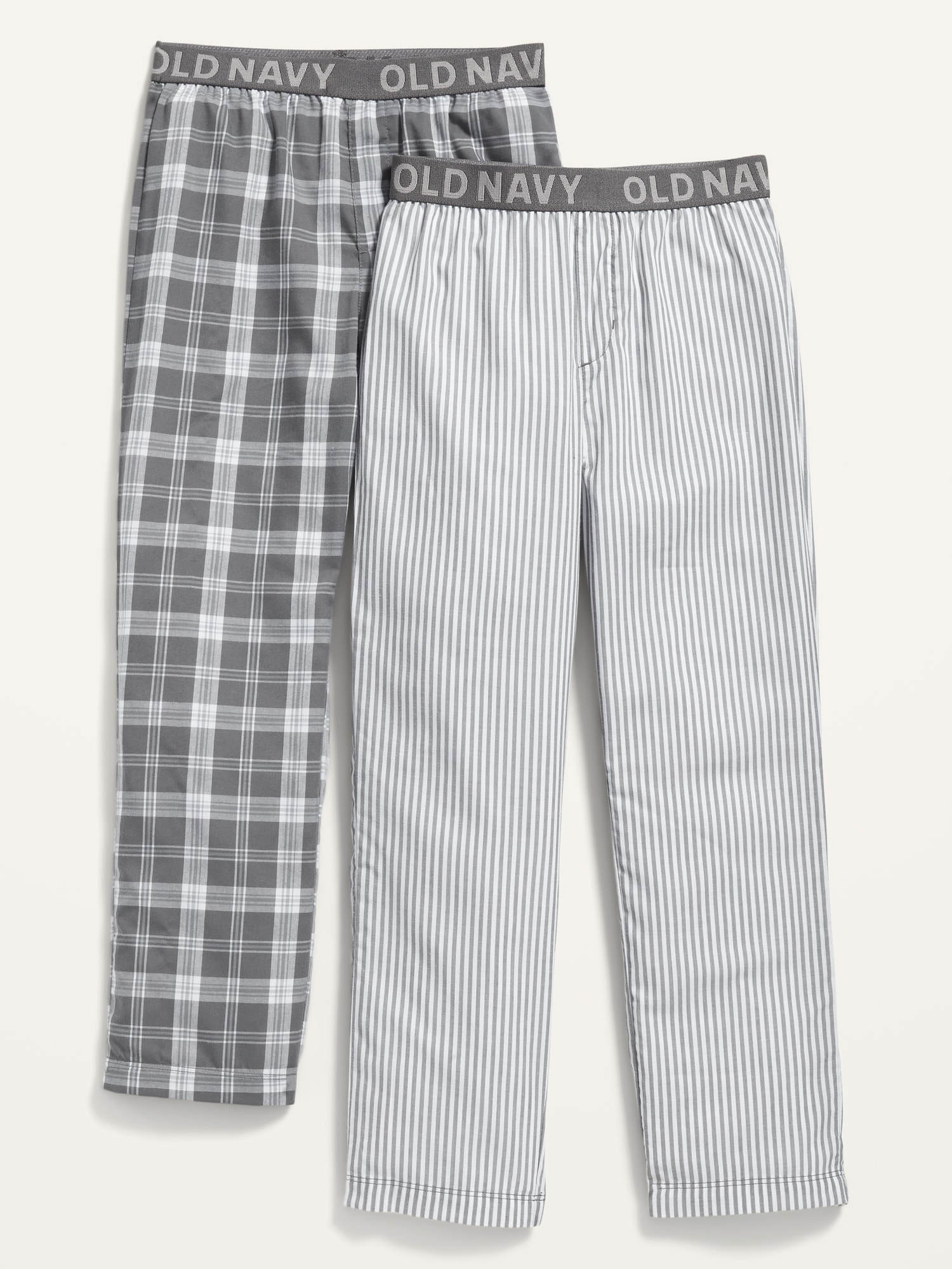 Old Navy Patterned Poplin Pajama Pants 2-Pack for Boys gray