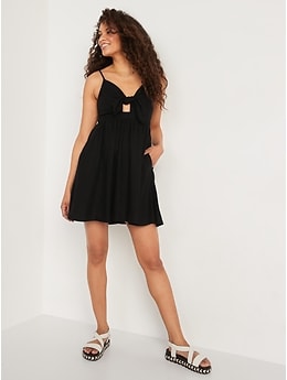 old navy black linen dress