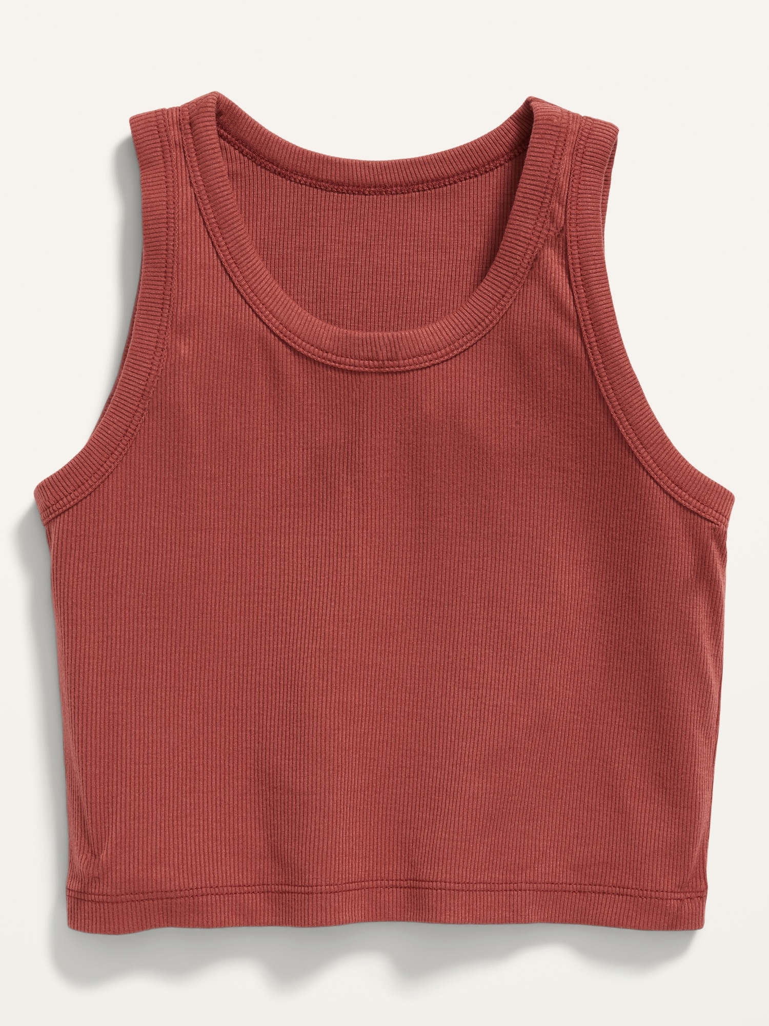 Old Navy Cropped UltraLite Rib-Knit Performance Tank for Girls red. 1