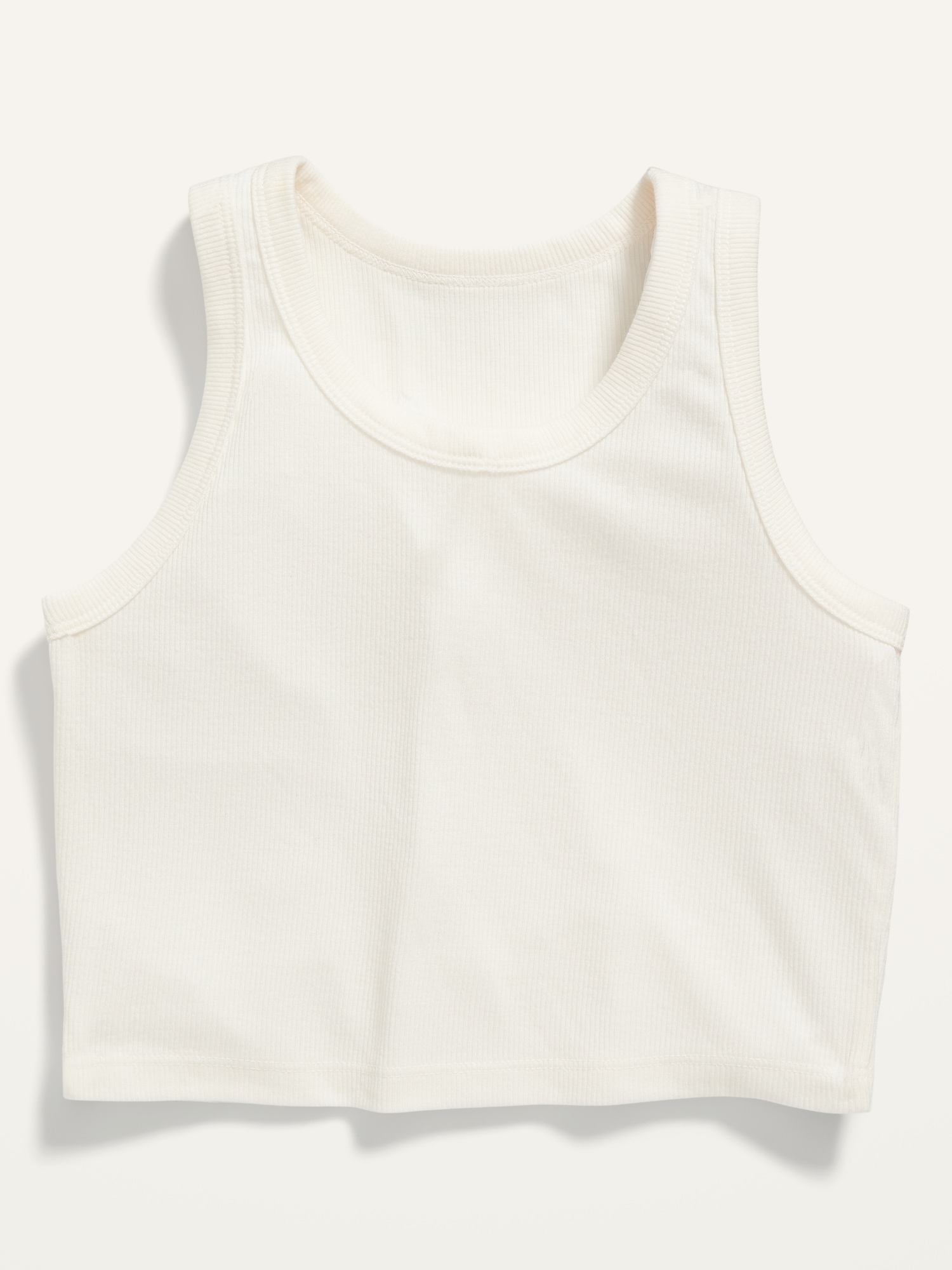 Old Navy Cropped UltraLite Rib-Knit Performance Tank for Girls white. 1