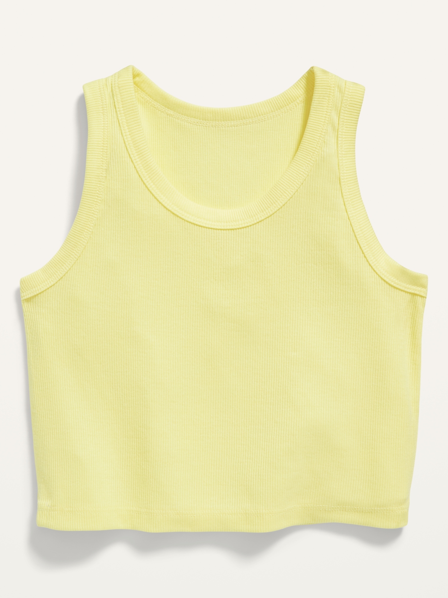 Old Navy Cropped UltraLite Rib-Knit Performance Tank for Girls yellow. 1