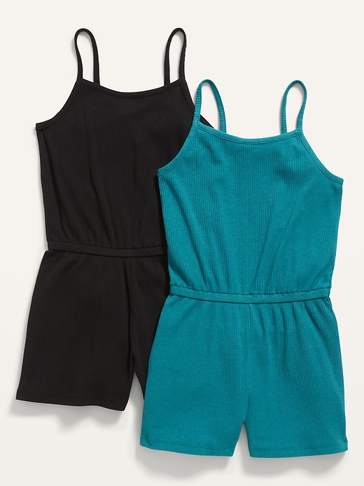 View large product image 1 of 1. Sleeveless Rib-Knit Romper 2-Pack for Girls