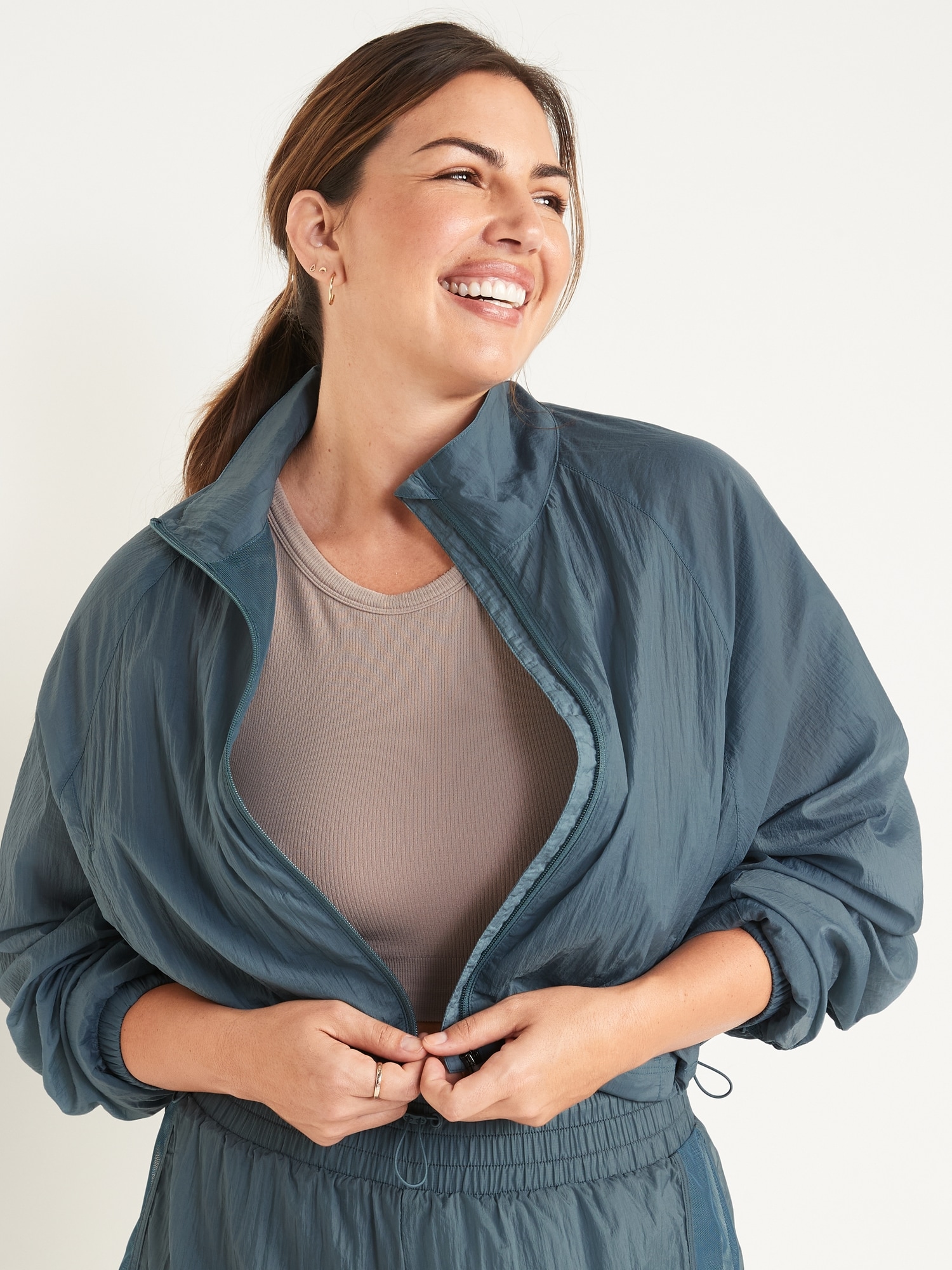 Cropped Lightweight WaterRepellent Run Jacket Old Navy