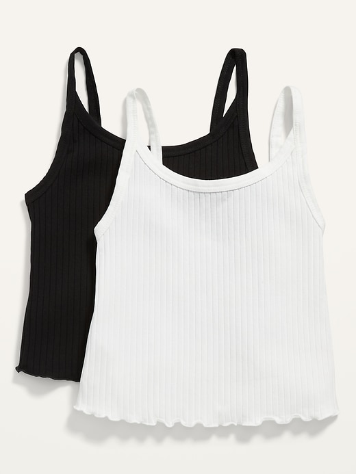 Image number 1 showing, Fitted Cropped Rib-Knit Cami Top 2-Pack