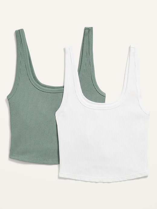 Fitted Ultra-Cropped Rib-Knit Tank Top 2-Pack for Women