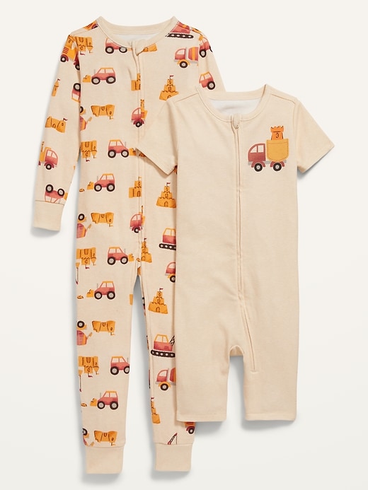 View large product image 1 of 2. Unisex 1-Way-Zip Snug-Fit One-Piece Pajamas 2-Pack for Toddler & Baby