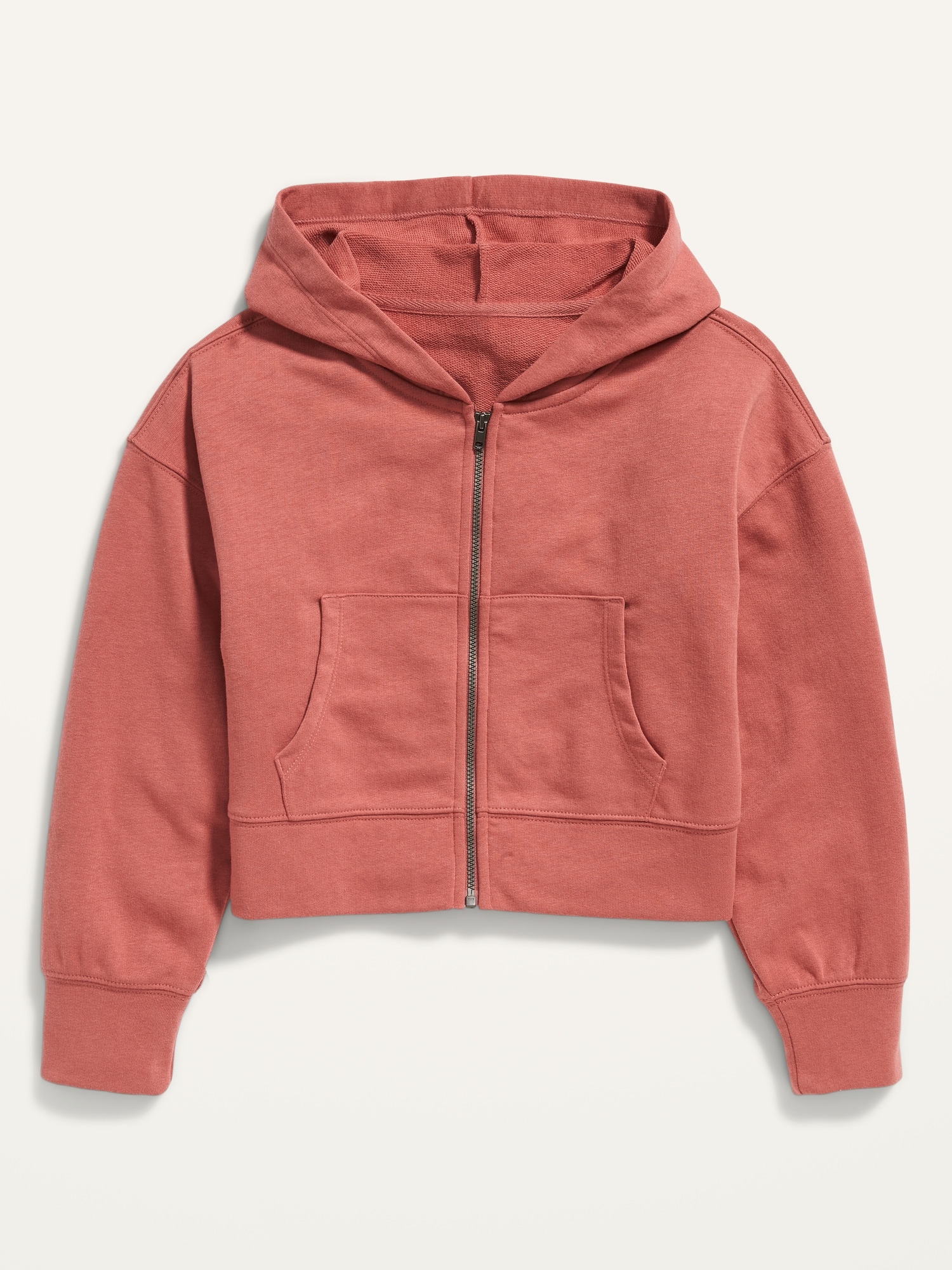 Vintage Zip-Front French Terry Hoodie for Girls