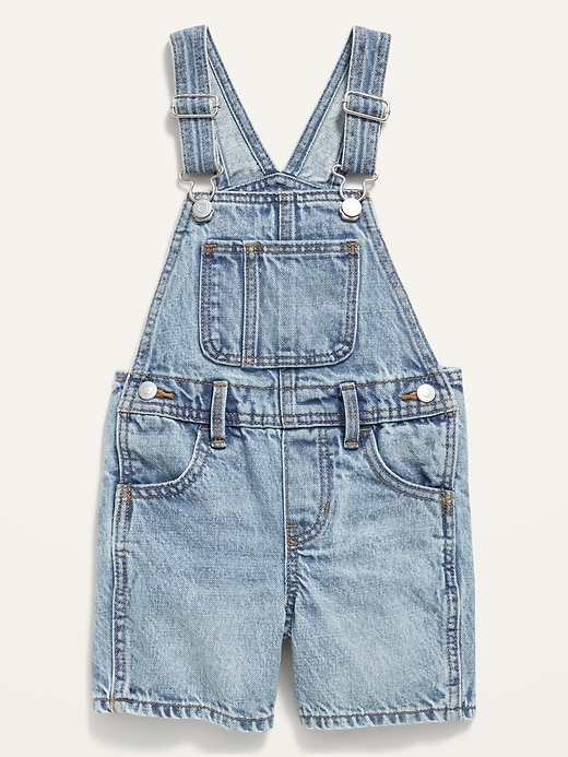 Old Navy Unisex Slouchy Straight Jean Shortalls for Toddler. 1