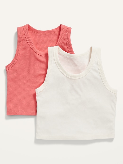 View large product image 1 of 1. Cropped UltraLite Rib-Knit Performance Tank 2-Pack for Girls