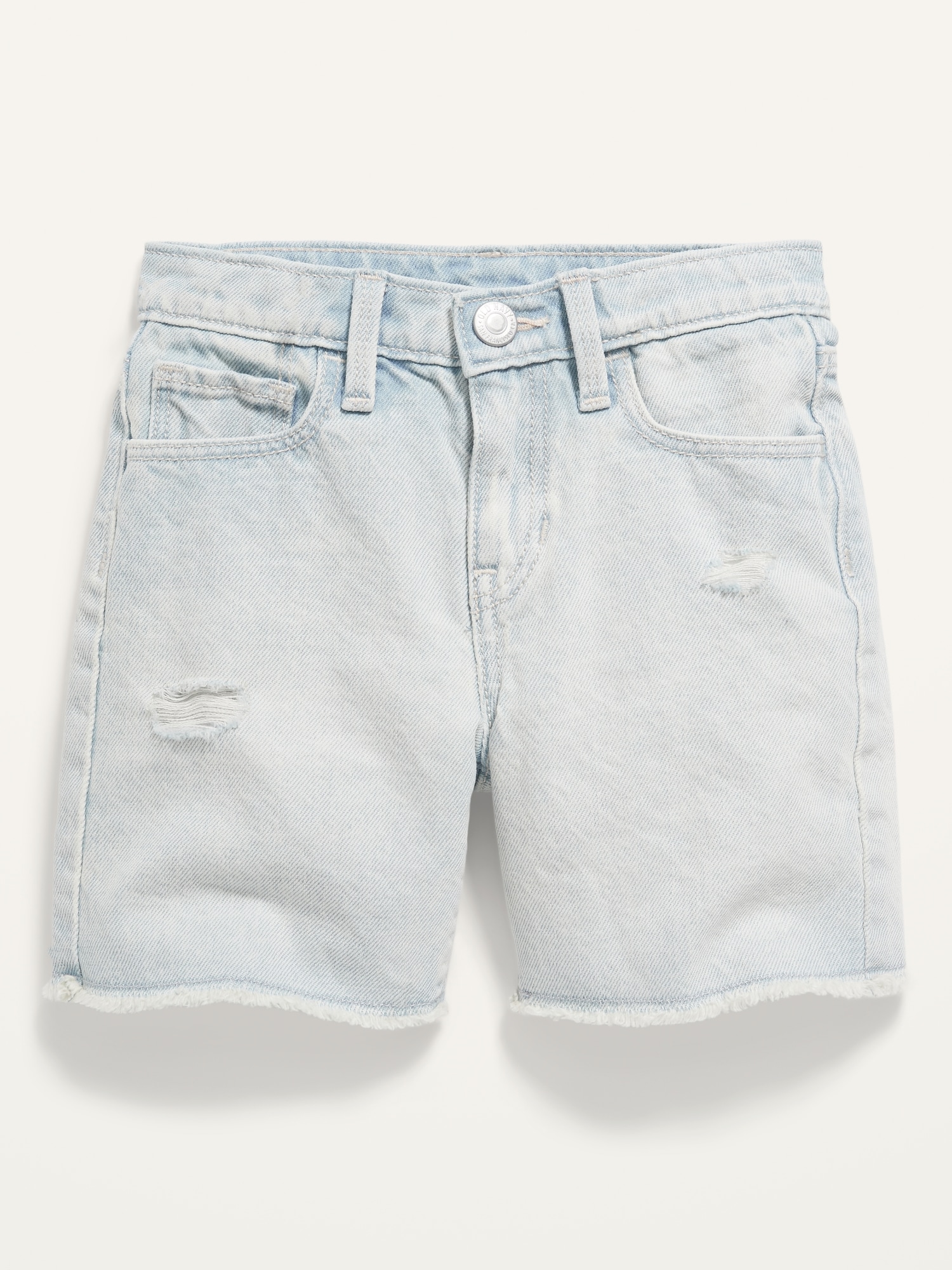 Slouchy Straight Ripped Jean Cut-Off Midi Shorts for Toddler Girls ...