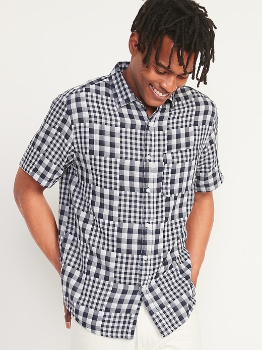 Image number 1 showing, Matching Gingham Everyday Short-Sleeve Shirt for Men