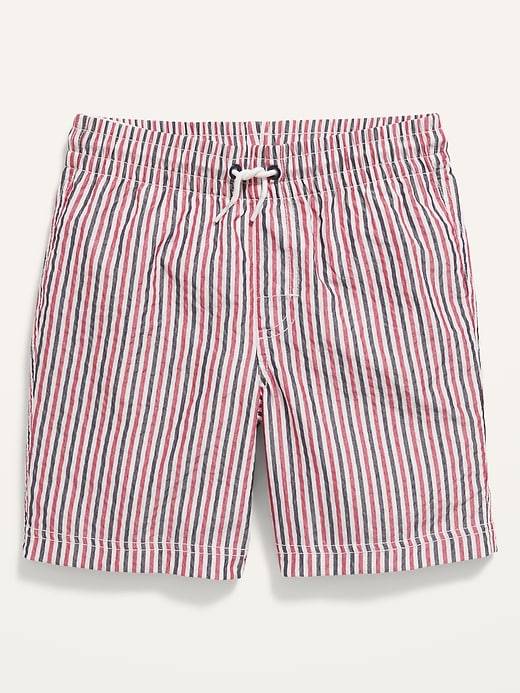 Old Navy - Textured Seersucker Matching Stripe Swim Trunks for Boys