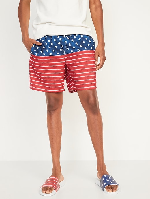 Old Navy Printed Swim Trunks for Men --7-inch inseam. 1