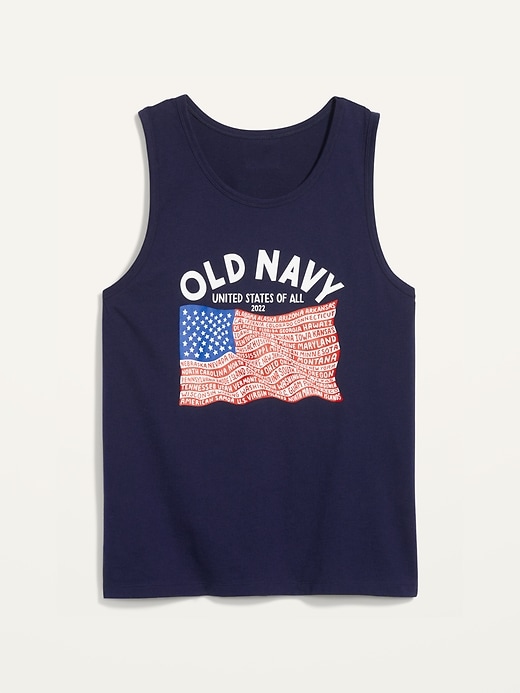 View large product image 1 of 2. 2022 "United States of All" Flag Graphic Tank Top