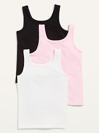 Image number 1 showing, Square-Neck Tank Top 3-Pack for Girls