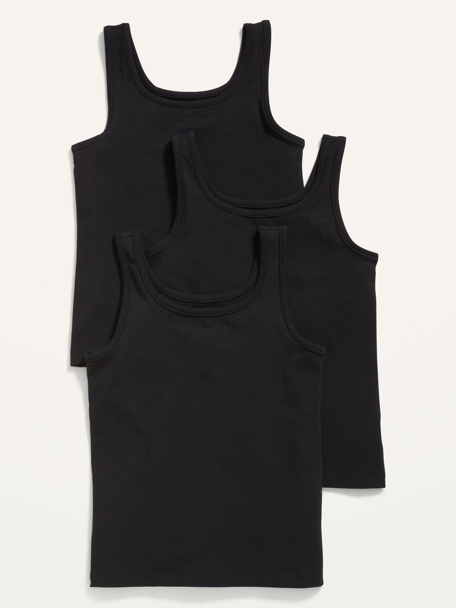 Old Navy Square-Neck Tank Top 3-Pack for Girls black. 1