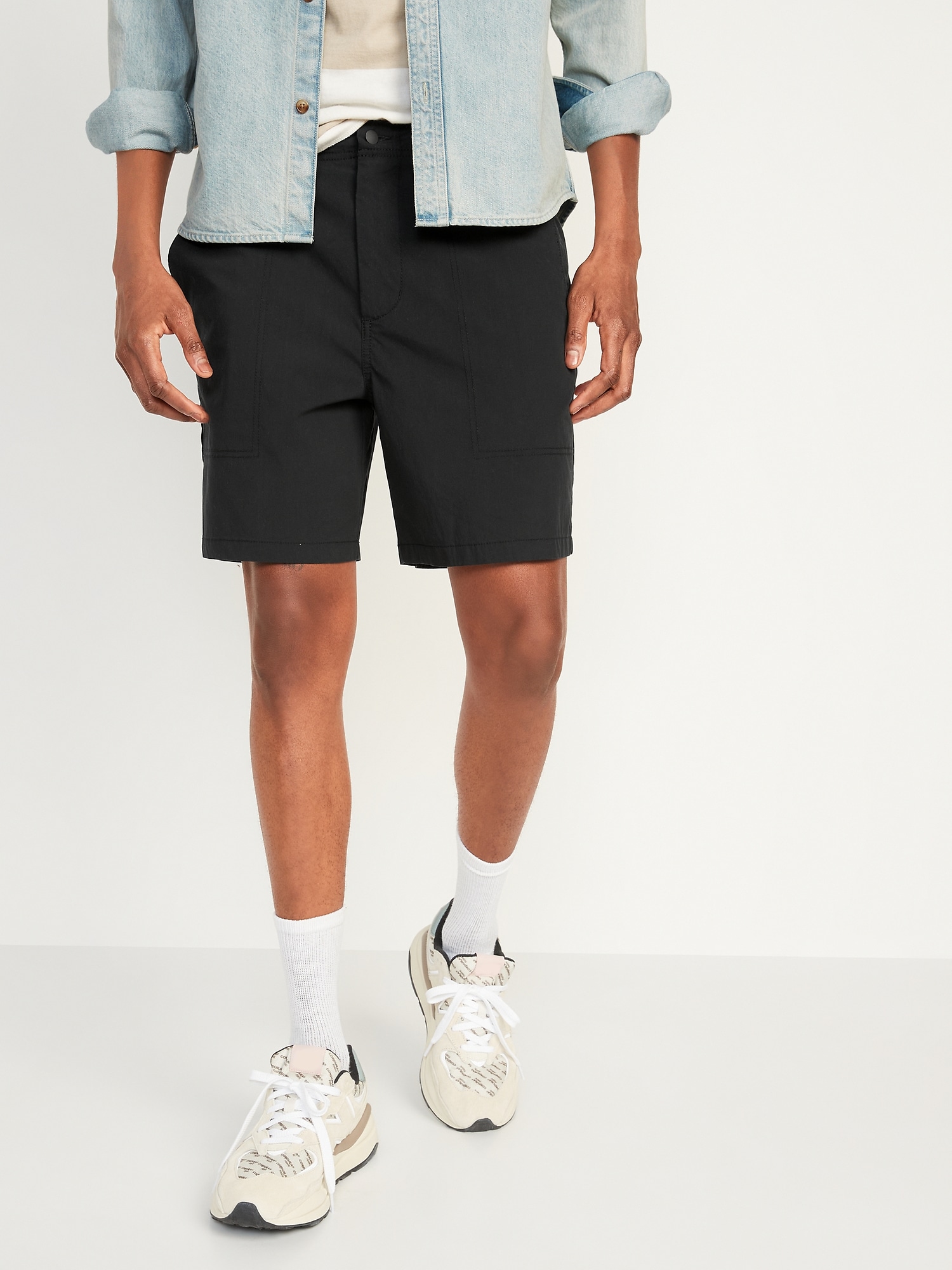 Old Navy Hybrid Tech Chino Shorts for Men -- 7-inch inseam black. 1
