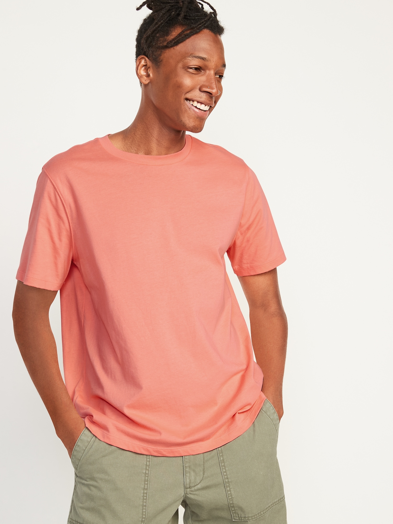 Old Navy Soft-Washed Crew-Neck T-Shirt for Men pink. 1